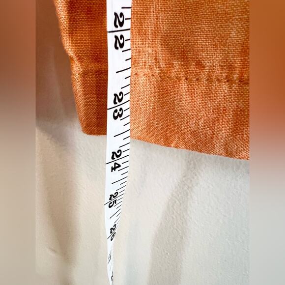 Cynthia rowley 100% linen pants orange cropped wide leg elastic waist linen M - Picture 6 of 7